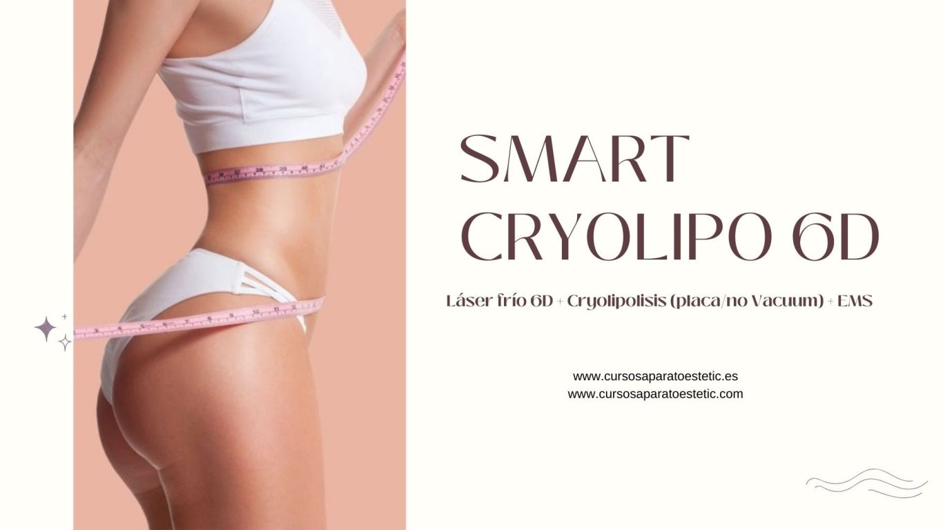 Texto promocional sobre el tratamiento "Smart RF Remove Fat" en un diseño colorido.