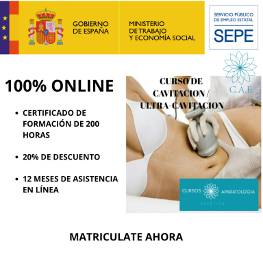 Curso online de 200 horas con 20% de descuento y asistencia durante 12 meses.