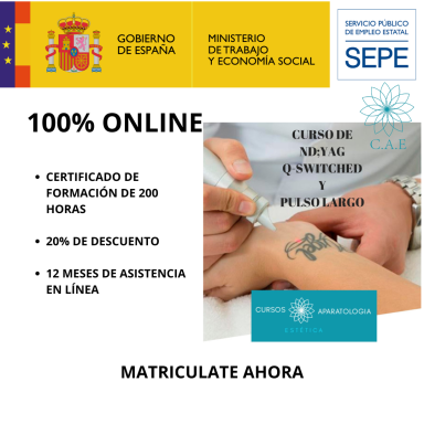 Certificado de curso online de 200 horas con 20% de descuento y asistencia de 12 meses.