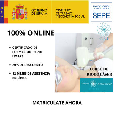 Certificado online de 200 horas, 20% de descuento y asistencia de 12 meses. Matriculación abierta.