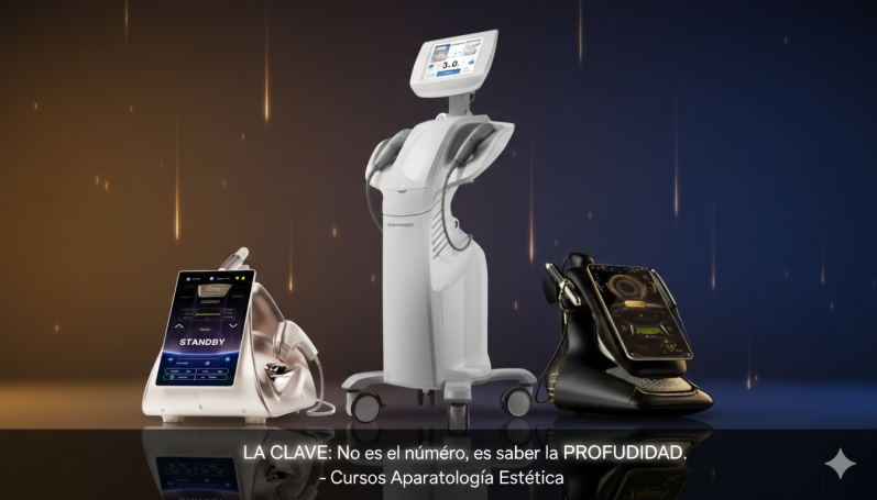 Tres dispositivos tecnológicos de asistencia médica en un fondo oscuro y luminoso.